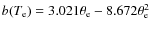 $b(T_{\rm e})= 3.021 \theta_{\rm e}-8.672\theta_{\rm e}^2$