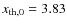 $x_{\rm th,0}=3.83$