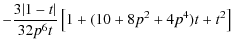 $\displaystyle -\frac{3\vert 1-t\vert}{32p^6t}\left[1+(10+8p^2+4p^4)t+t^2\right]$
