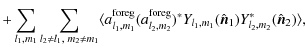 $\displaystyle +\sum_{l_1,m_1}\sum_{l_2\neq l_1, \;m_2\neq m_1} \langle a_{l_1,m...
... foreg})^* Y_{l_1,m_1}(\hat{\vec{n}}_1) Y_{l_2,m_2}^*(\hat{\vec{n}}_2) \rangle,$