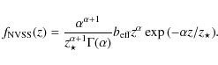 \begin{displaymath}f_{\rm NVSS}(z) =
\frac{\alpha^{\alpha+1}}{z_{\star}^{\alpha+...
...}b_{\rm eff}z^{\alpha}
\exp{\left(-\alpha z/z_{\star}\right)}.
\end{displaymath}