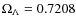 $\Omega_{\Lambda}=0.7208$
