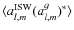 $\langle a^{\rm ISW}_{l,m}
(a^{g}_{l,m})^*\rangle$