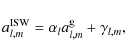 \begin{displaymath}a_{l,m}^{\rm ISW}= \alpha_l a_{l,m}^{\rm g} + \gamma_{l,m},
\end{displaymath}