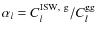 $\alpha_l = C_l^{\rm ISW,~g} / C_l^{\rm gg}$
