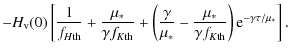 $\displaystyle - H_{\rm v}(0) \left[{1\over f_{H{\rm th}}}+ {\mu_*\over\gamma f_...
...}-{ \mu_*\over \gamma f_{K{\rm th}}}\right) {\rm e}^{-\gamma\tau/\mu_*}\right].$