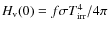 $H_{\rm v}(0)=f\sigma T_{\rm irr}^4/4\pi$