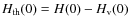 $H_{\rm th}(0)=H(0)-H_{\rm v}(0)$