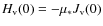 $H_{\rm v}(0)=-\mu_*J_{\rm v}(0)$