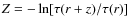 $Z=-\ln[\tau(r+z)/\tau(r)]$