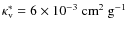 $\kappa_{\rm v}^*=6\times 10^{-3}\rm~cm^2~g^{-1}$