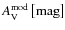 $A_{\rm V}^{\rm mod}\left[\rm {mag}\right]$