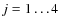 $j=
1\ldots4$