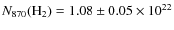 $N_{870}({\rm H_2})=1.08\pm0.05\times10^{22}$
