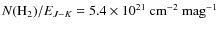 $N({\rm H_2})/E_{J-K}=5.4\times10^{21}~ {\rm cm^{-2}}~ {\rm mag}^{-1}$