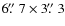 $6\hbox{$.\!\!^{\prime\prime}$ }7 \times 3\hbox{$.\!\!^{\prime\prime}$ }3$