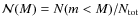 $\mathcal{N}(M)=N(m<M)/N_{\rm tot}$