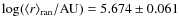 $\log(\langle r \rangle_{\rm ran}/{\rm AU})=5.674\pm0.061$