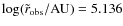 $\log(\tilde{r}_{\rm obs}/{\rm AU})=5.136$