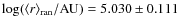 $\log(\langle r \rangle_{\rm ran}/{\rm AU})=5.030\pm0.111$
