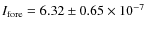 $I_{\rm fore}=6.32\pm0.65\times10^{-7}$