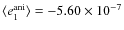 $\langle e^{{\rm ani}}_{1}\rangle=-5.60\times 10^{-7}$