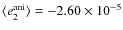 $\langle e^{{\rm ani}}_{2}\rangle=-2.60\times 10^{-5}$