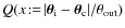 $Q(x\!:=\!\vert{\vec{\theta}}_{{\rm i}}-{\vec{\theta}}_{{\rm c}}\vert/\theta_{{\rm out}})$