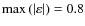 $\max{(\vert\varepsilon\vert)}=0.8$