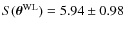 $S({\vec{\theta}}^{{\rm WL}})=5.94\pm0.98$