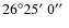 $26\degr25\hbox{$^\prime$ }0\hbox{$^{\prime\prime}$ }$