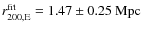 $r_{200,{\rm E}}^{{\rm fit}}=1.47\pm0.25~\mbox{Mpc}$