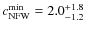 $c_{{\rm NFW}}^{{\rm min}}=2.0^{+1.8}_{-1.2}$
