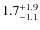 $1.7_{-1.1}^{+\rm 1.9}$