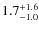 $1.7_{-1.0}^{+\rm 1.6}$
