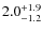 $2.0_{-1.2}^{+\rm 1.9}$