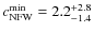 $c_{{\rm NFW}}^{{\rm min}}=2.2^{+2.8}_{-1.4}$