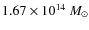 $1.67\times 10^{14}~{M}_{\odot}$