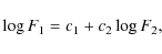\begin{displaymath}\log F_{\rm 1} = c_{\rm 1} + c_{\rm 2} \log F_{\rm 2},
\end{displaymath}