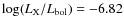 $\log (L_{\rm X}/L_{\rm bol})=-6.82$