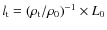 $l_{\rm t} = (\rho_{\rm t} / \rho_0)^{-1} \times L_0$