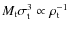 $M_{\rm t} \sigma_{\rm t}^3 \propto \rho _{\rm t}^{-1}$