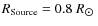 $R_{\rm Source} = 0.8~R_{\hbox{$\odot$ }}$