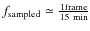 $f_{\rm sampled} \simeq \frac{1 {\rm
frame}}{15~{\rm min}}$