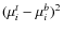 $(\mu_i^t - \mu_i^b)^2$