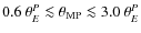$0.6~\ensuremath{\theta_{E}} ^P\la \theta_{\rm MP} \la
3.0~\ensuremath{\theta_{E}} ^P$