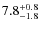 $\rm 7.8^{+ 0.8}_{- 1.8}$