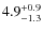 $\rm 4.9^{+ 0.9}_{- 1.3}$