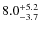 $\rm 8.0^{+ 5.2}_{- 3.7}$