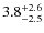 $\rm 3.8^{+ 2.6}_{- 2.5}$